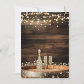 Rustic Wood Barrel Champagne Weinglas Vielen Dank Einladung (Rückseite)