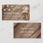 Rustic Wood Barrel & Mason Jars - Website für Hoch Begleitkarte (Vorne/Hinten)