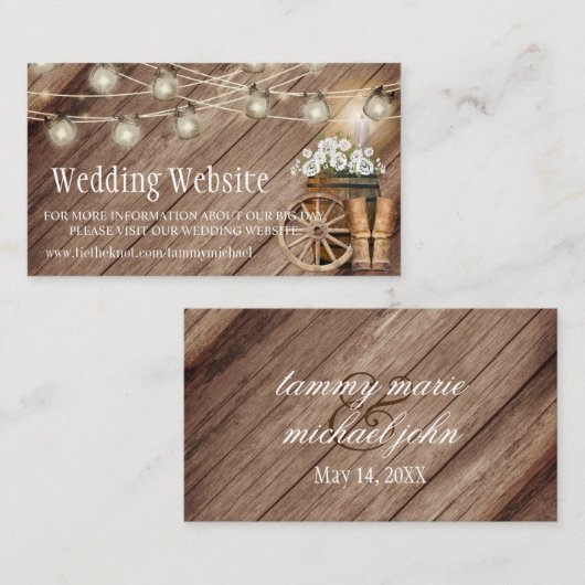 Rustic Wood Barrel & Mason Jars - Website für Hoch Begleitkarte (Vorne/Hinten)