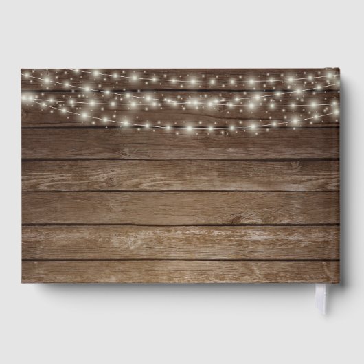 Rustic Wood Barrel mit White Blume Gästebuch (Rückseite)