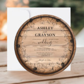 Rustic Wood Barrel Wedding Einladung