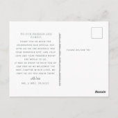 Rustic Wood Beach Wedding Vielen Dank Postkarte (Rückseite)