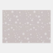 Rustic Wood Beige Blue Snowflake Muster Weihnachte Geschenkpapier Set (Vorderseite 2)