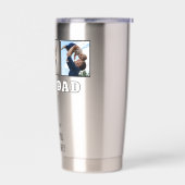 Rustic Wood Best Dad 3 Photo Collage Keepsake Golf Thermobecher (Links)