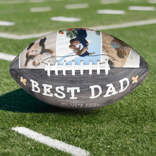Rustic Wood Best Vater Family 3 FotoCollage Football