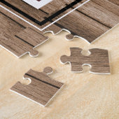 Rustic Wood Best Vater je 4 Familienfoto Collage Puzzle (Seite)