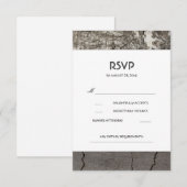 Rustic Wood Birch Barn Wedding RSVP Cards Karte (Vorne/Hinten)