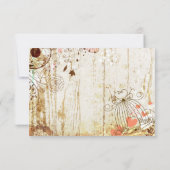 Rustic Wood Birdcage Wedding RSCP Empfang Card RSVP Karte (Rückseite)