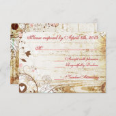 Rustic Wood Birdcage Wedding RSCP Empfang Card RSVP Karte (Vorne/Hinten)