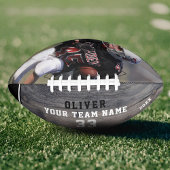 Rustic Wood Black Name Team Foto Football