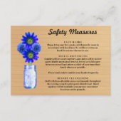 Rustic Wood Blue Floral Mason Jar Sicherheitsmaßna Begleitkarte (Vorderseite)