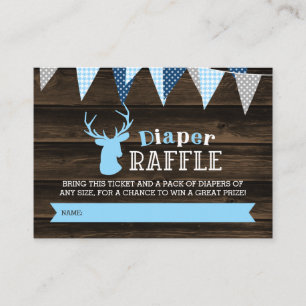 Rustic Wood Blue Ier Boy Diaper Raffle Ticket Begleitkarte