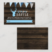 Rustic Wood Blue Ier Boy Diaper Raffle Ticket Begleitkarte (Vorne/Hinten)