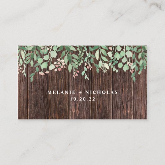 Rustic Wood Blush Bloral Hochzeit RSVP Website-Kar Begleitkarte (Rückseite)