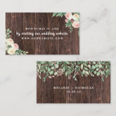 Rustic Wood Blush Bloral Hochzeit RSVP Website-Kar Begleitkarte (Vorne/Hinten)