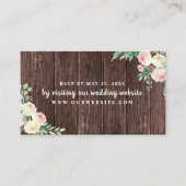 Rustic Wood Blush Bloral Hochzeit RSVP Website-Kar Begleitkarte (Vorderseite)