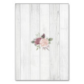 Rustic Wood Boho Dusty Rose Tischnummer (Rückseite)
