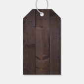 Rustic Wood Boho Floral Country Wedding Monogramm Geschenkanhänger (Rückseite)