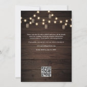 Rustic Wood Boho Floral Fall QR Code Hochzeit Einladung (Rückseite)
