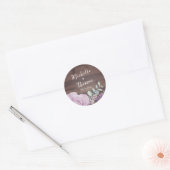 Rustic Wood Botancial Wedding Runder Aufkleber (Umschlag)