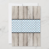 Rustic Wood Boy Couples Baby Q Sprinkle Dusche Einladung (Rückseite)