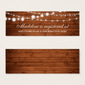 Rustic Wood Brautparty Registrierungskarte einfüge (Vorne & Hinten)