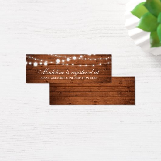 Rustic Wood Brautparty Registrierungskarte einfüge (Schreibtisch)