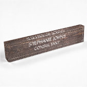 Rustic Wood Brown Monogram Name Classy Elegant Namensplakette