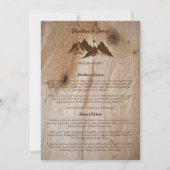 Rustic Wood Brown Mountains Landscape Wedding Wows Einladung (Vorderseite)