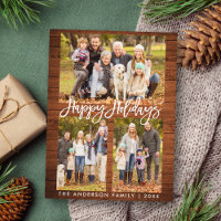 Rustic Wood Brush Script Familie 3 Foto Ferien