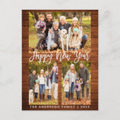 Rustic Wood Brush Script Family 3 Foto Neues Jahr Postkarte (Vorderseite)
