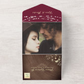 Rustic Wood Burgund All-in-One-Einladung All In One Einladung (Außenbereich)