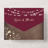 Rustic Wood Burgund All-in-One-Einladung All In One Einladung (Rückseite)