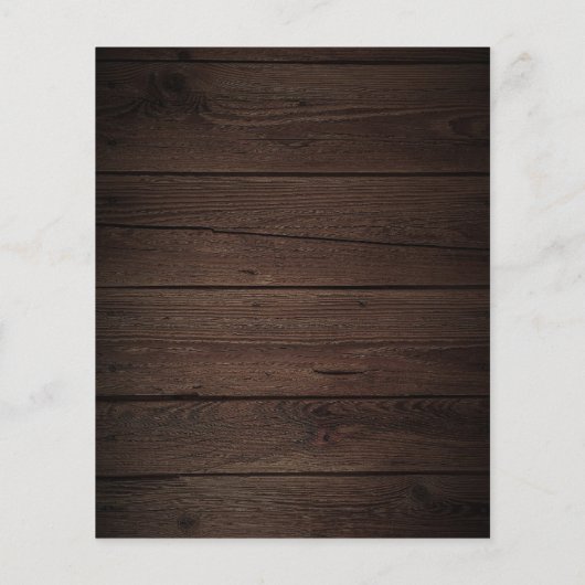 Rustic Wood Burgundy Blush Script Brautparty Fl Flyer (Hinten)