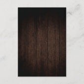 Rustic Wood Burgundy Floral Mason Jar Empfang Begleitkarte (Rückseite)