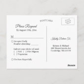Rustic Wood Burgundy Floral Wedding RSVP Response Postkarte (Rückseite)