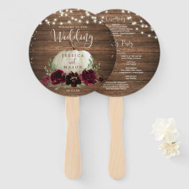 Rustic Wood Burgundy Pumpkin Fan Programm Fächer