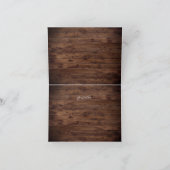 Rustic Wood Burgundy Red Wine Wedding Dankeskarte (Innenseite)