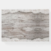 Rustic Wood Burlap Lace Floral Wedbook Gästebuch (Rückseite)