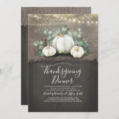 Rustic Wood Burlap Pumpkin Erntedank Dinner Einladung (Vorne/Hinten)