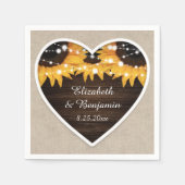 Rustic Wood Burlap Sonnenblume Hochzeit Serviette (Vorderseite)