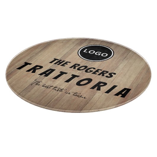 Rustic Wood Business Logo Trattoria Schneidebrett (Ecke)