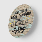 Rustic Wood Campers RV Ruhestand müde Runde Wanduhr (Winkel)