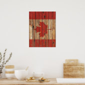 Rustic Wood Canada Flag Poster (Küche)