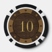 Rustic Wood Casino Style Poker Chips (Rückseite)