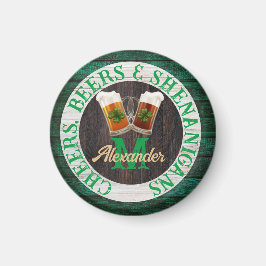 Rustic Wood Cheers Beers Shenanigans Magnet