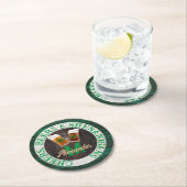 Rustic Wood Cheers Beers Shenanigans Runder Pappuntersetzer (Vor Ort)