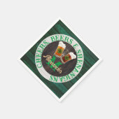 Rustic Wood Cheers Beers Shenanigans Serviette (Ecke)