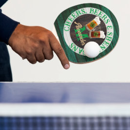 Rustic Wood Cheers Beers Shenanigans Tischtennis Schläger