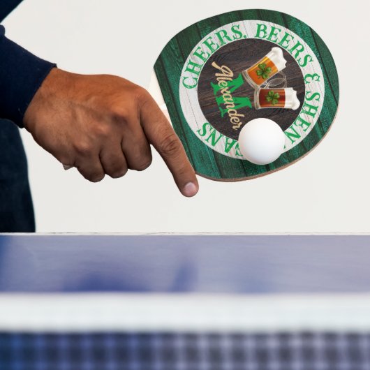 Rustic Wood Cheers Beers Shenanigans Tischtennis Schläger (InSitu)